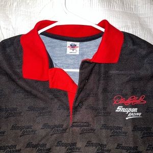 Snap-On Dale Earnhardt Racing Polo Shirt All Over Print Black Red XL Vintage